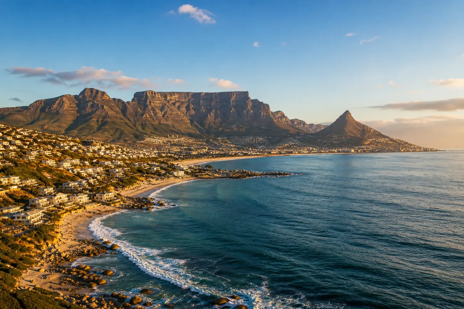 Cape Town coastline with mountain views